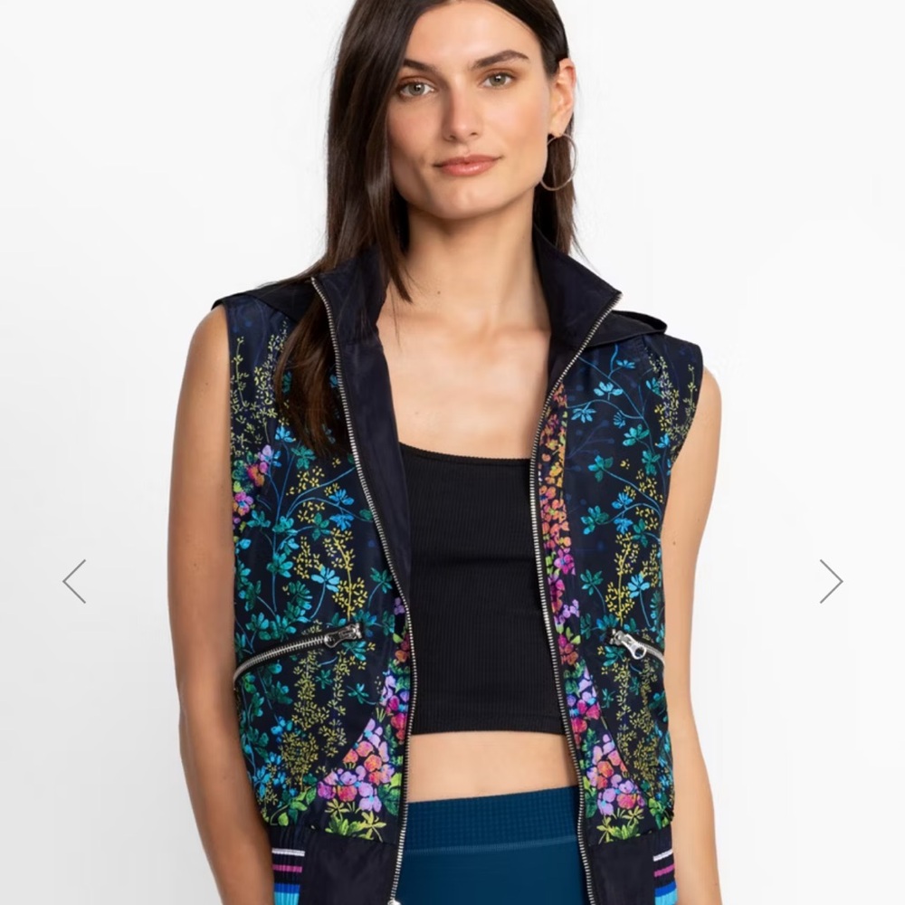 Johnny Was Black Vest with Vibrant Floral Design - Picture 14 of 16
